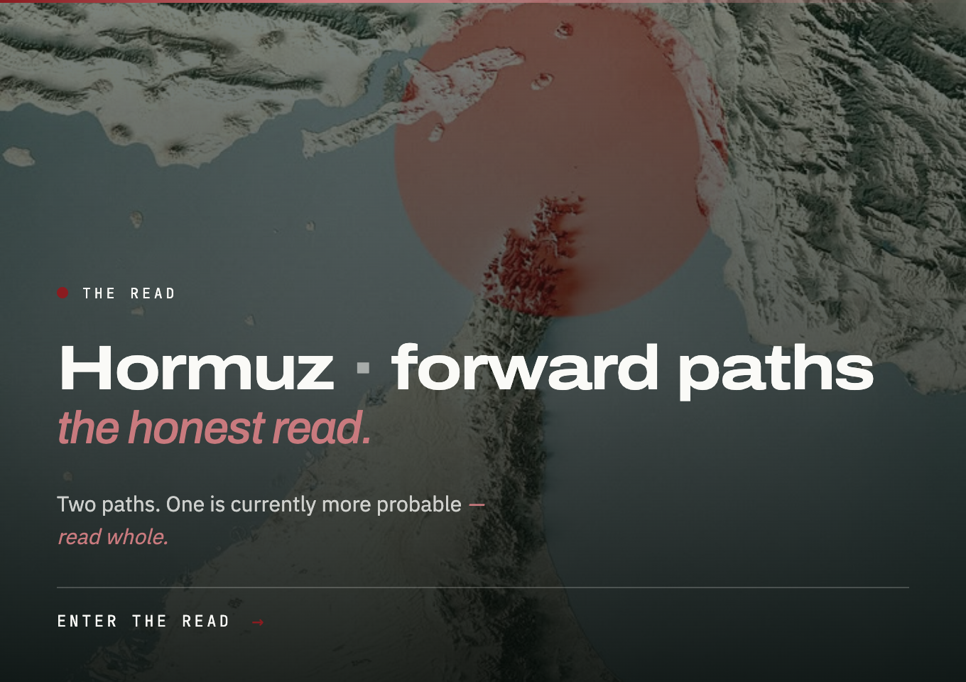 Hormuz forward paths — the honest read
